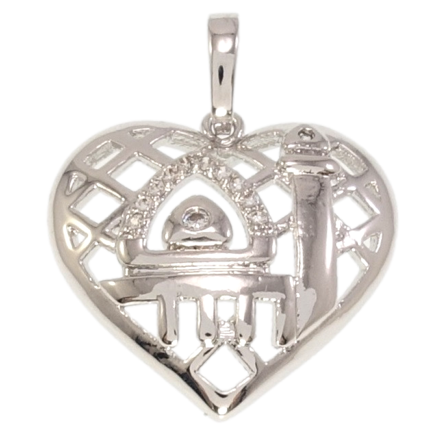 Кулон Xuping Родій Серце з Мечеттю фото №1 Кулон Xuping Родій Серце з Мечеттю фото №1