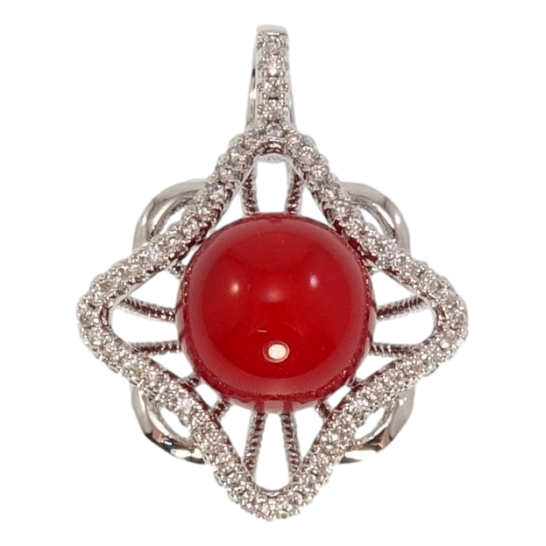 Кулон Xuping Родій Містерія з червоною кулькою фото №1