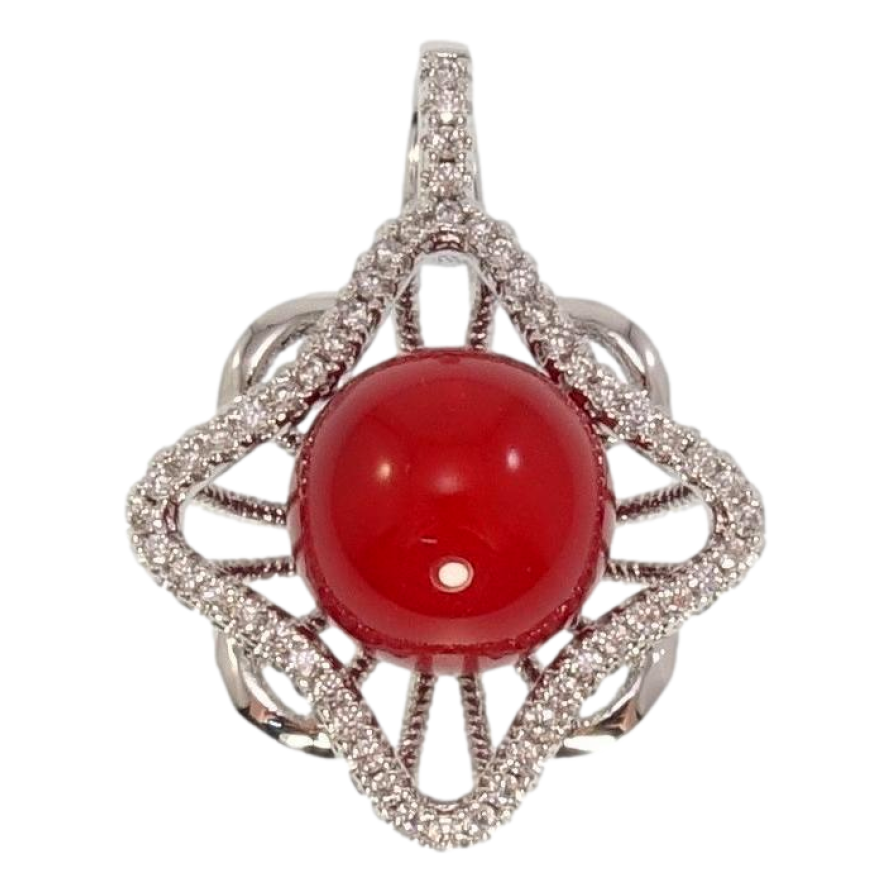 Кулон Xuping Родій Містерія з червоною кулькою фото №1