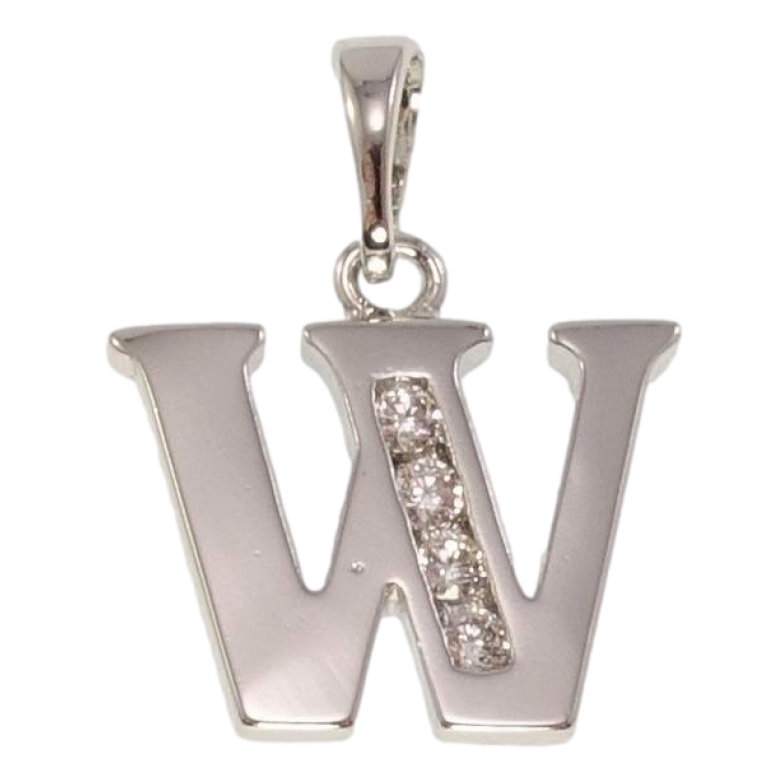 Кулон Xuping Родій Літера W фото №1 Кулон Xuping Родій Літера W фото №1
