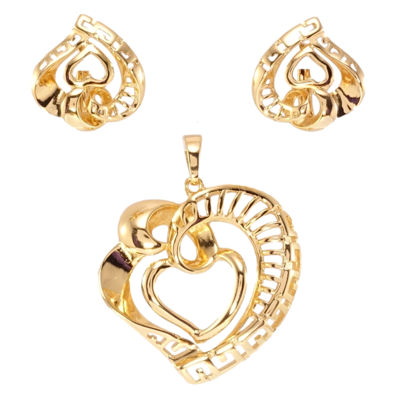 Набор Xuping Позолота 18K Серьги Кулон Декоративные сердечки фото №1