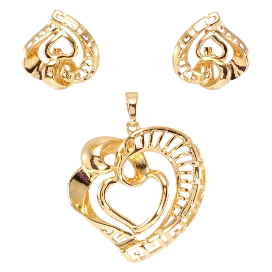 Набор Xuping Позолота 18K Серьги Кулон Декоративные сердечки фото №1