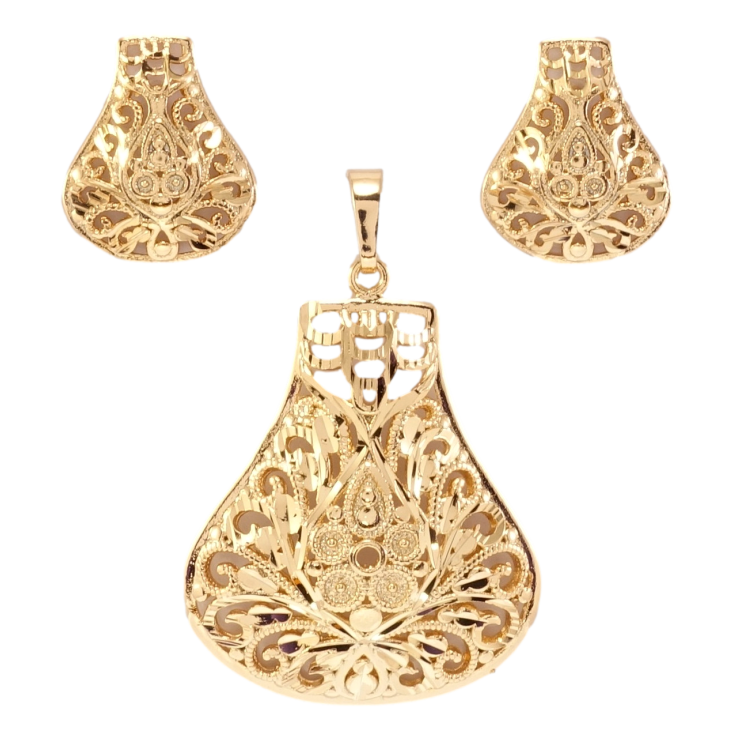 Набор Xuping Позолота 18K Серьги Кулон Ажурный орнамент фото №7