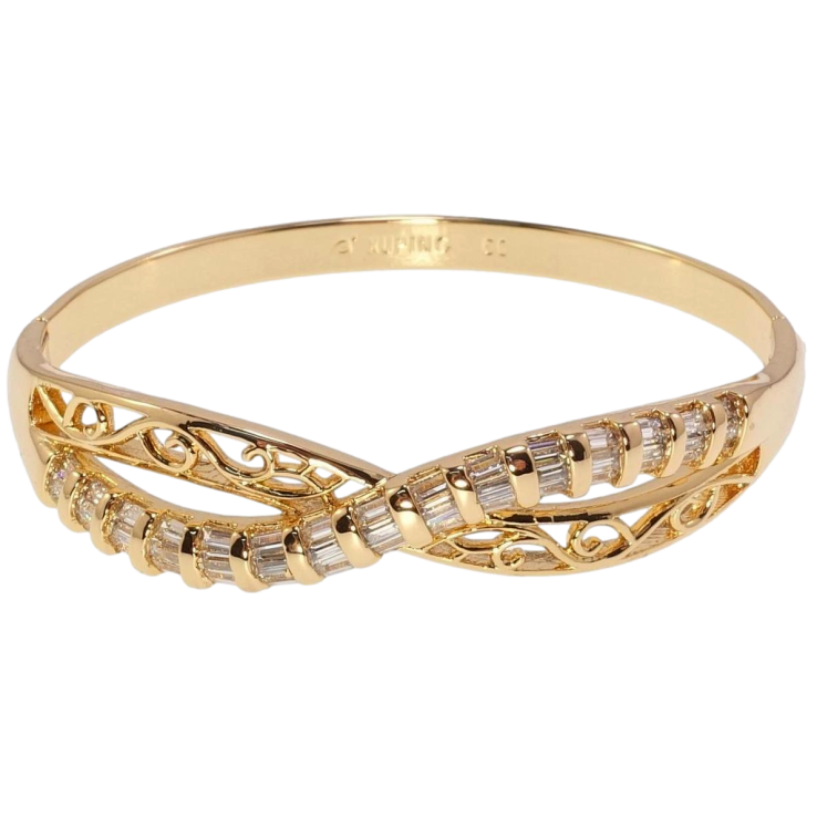 Браслет Xuping Позолота 18K Безкрайність з кристалами та вензельним візерунком ø 5,7см фото №8