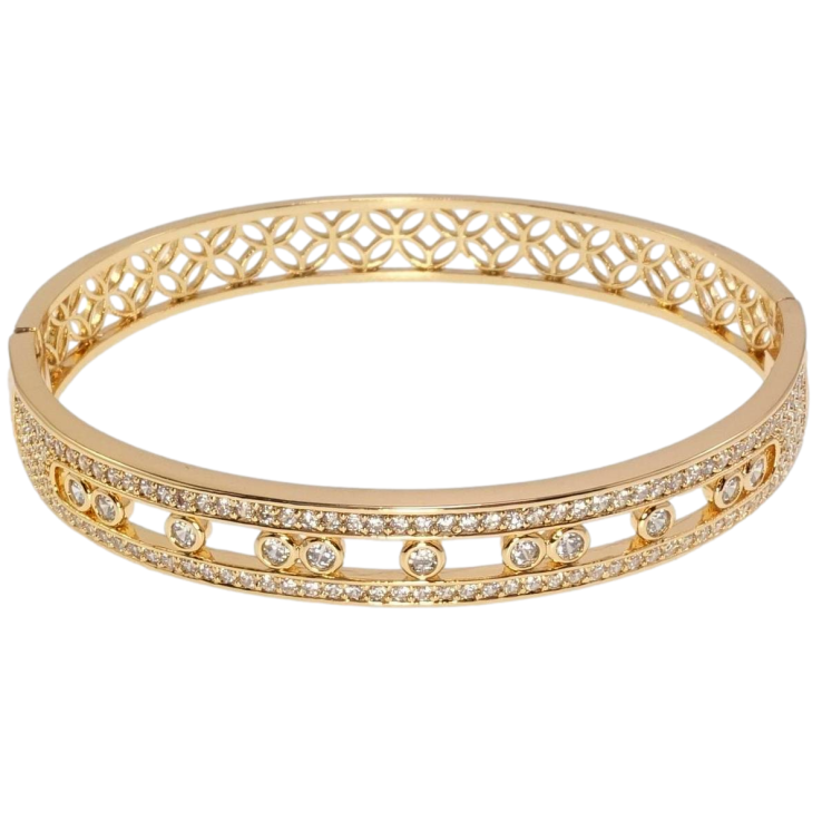 Браслет Xuping Позолота 18K Дорожки циркония с вставками кристаллов ø 6см фото №19