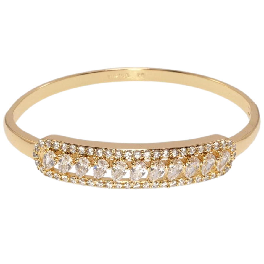 Браслет Xuping Позолота 18K Дорожка кристаллов в обрамлении циркония ø 6см фото №1