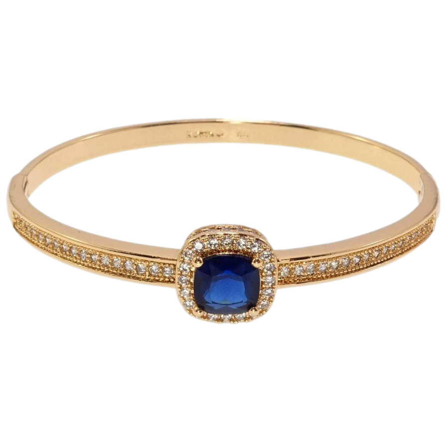 Браслет Xuping Позолота 18K Синій кристал в обрамленні цирконію ø 6см фото №1