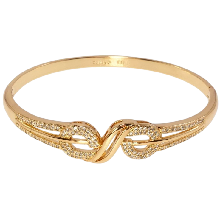 Браслет Xuping Позолота 18K Витончені завитки ø 5,8см фото №4 Браслет Xuping Позолота 18K Витончені завитки ø 5,8см фото №4