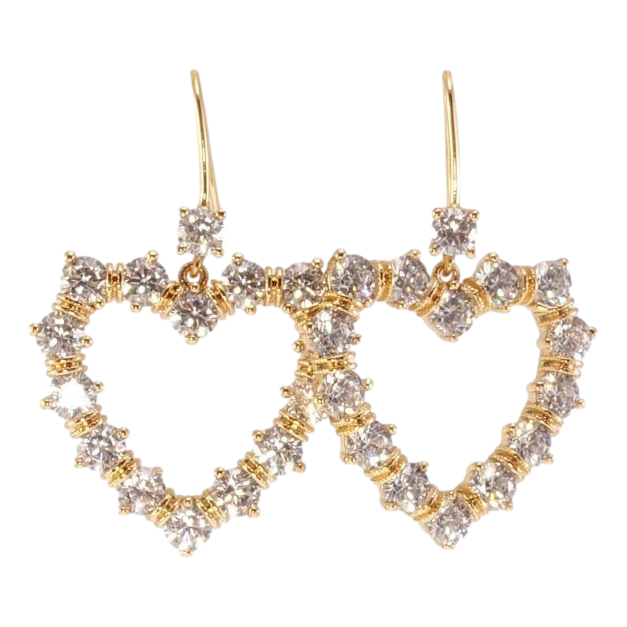 Сережки Xuping Позолота 18K французький замок Сердечки з цирконію фото №1