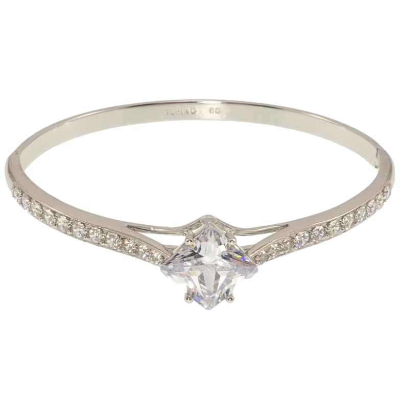 Браслет Xuping Родій Блиск кристала ø 6см фото №1