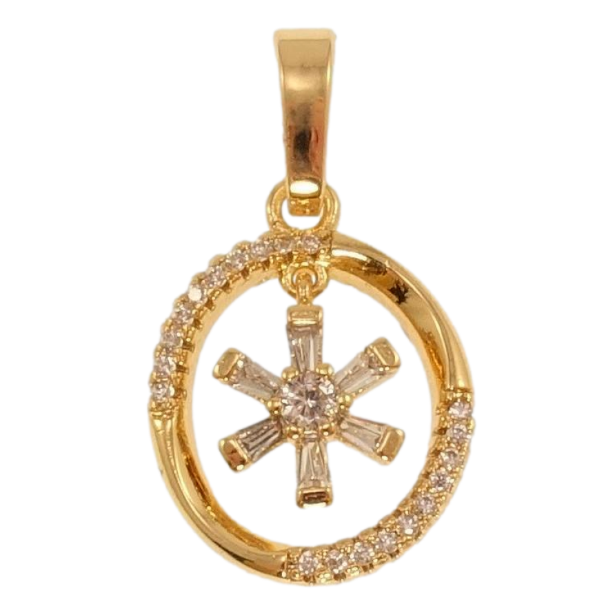 Кулон Xuping Позолота 18K Кристальна зірочка в колечку фото №1