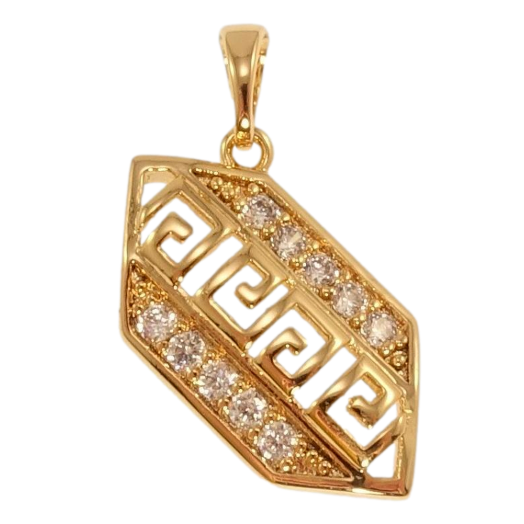 Кулон Xuping Позолота 18K Різний меандровий орнамент із цирконієм фото №5 Кулон Xuping Позолота 18K Різний меандровий орнамент із цирконієм фото №5