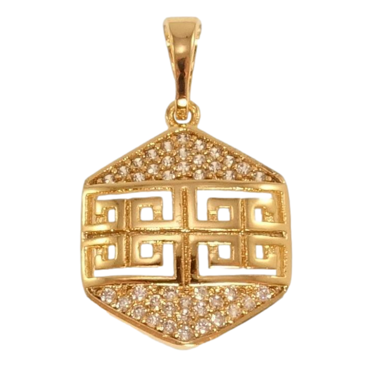 Кулон Xuping Позолота 18K Різний меандровий орнамент із цирконієм фото №4 Кулон Xuping Позолота 18K Різний меандровий орнамент із цирконієм фото №4