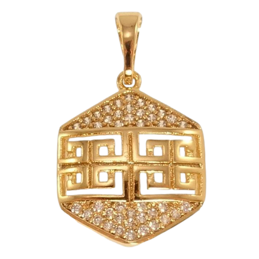 Кулон Xuping Позолота 18K Різний меандровий орнамент із цирконієм фото №1