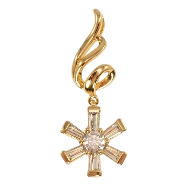 Кулон Xuping Позолота 18K Кристальна зірочка з витонченим завитком фото №6