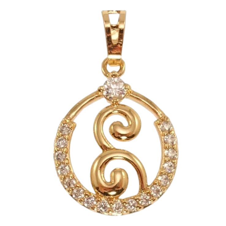 Кулон Xuping Позолота 18K Каблучка з цирконієм та завитками фото №6 Кулон Xuping Позолота 18K Каблучка з цирконієм та завитками фото №6