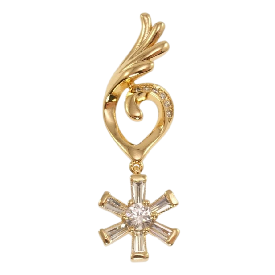 Кулон Xuping Позолота 18K Сердечко с кристальной звездочкой фото №1