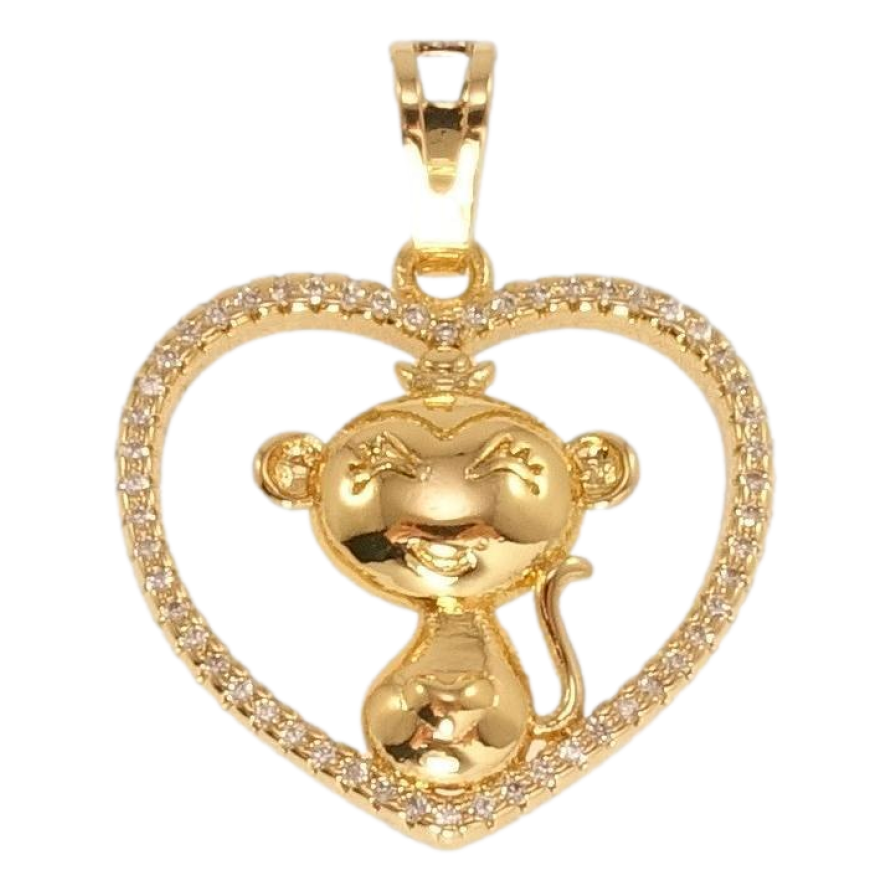 Кулон Xuping Позолота 18K Мавпа в сердечку фото №1