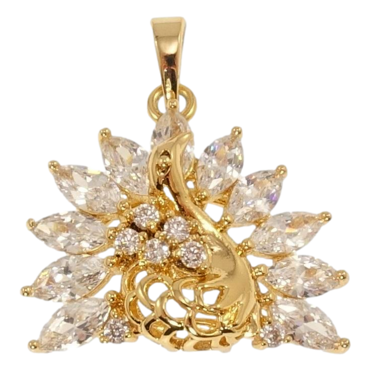 Кулон Xuping Позолота 18K Павич з цирконієм фото №10 Кулон Xuping Позолота 18K Павич з цирконієм фото №10