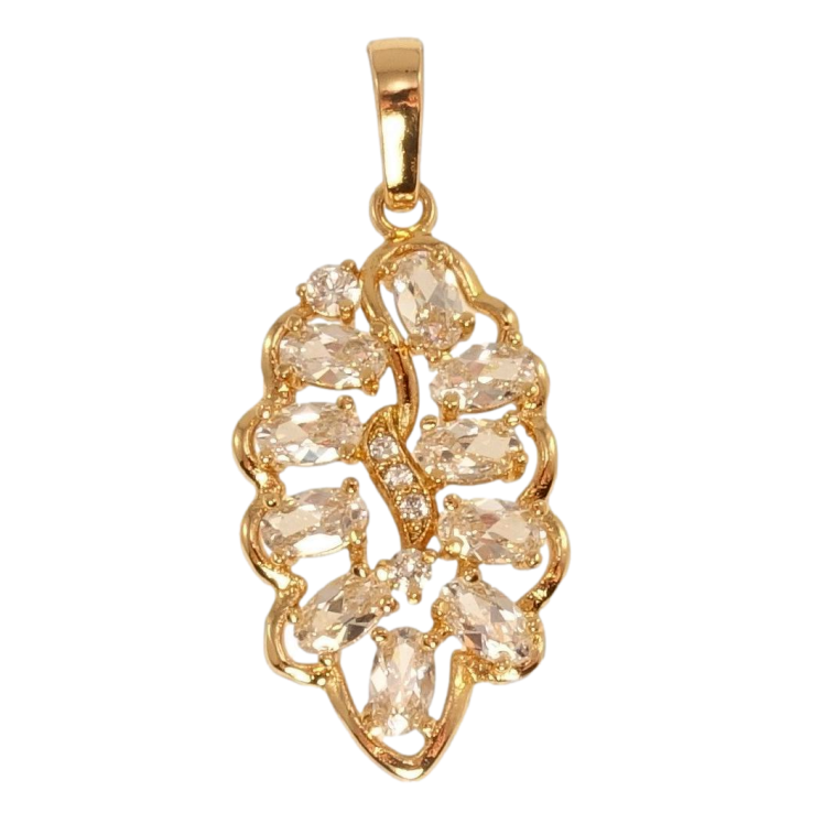 Кулон Xuping Позолота 18K Листик з цирконієм фото №19 Кулон Xuping Позолота 18K Листик з цирконієм фото №19