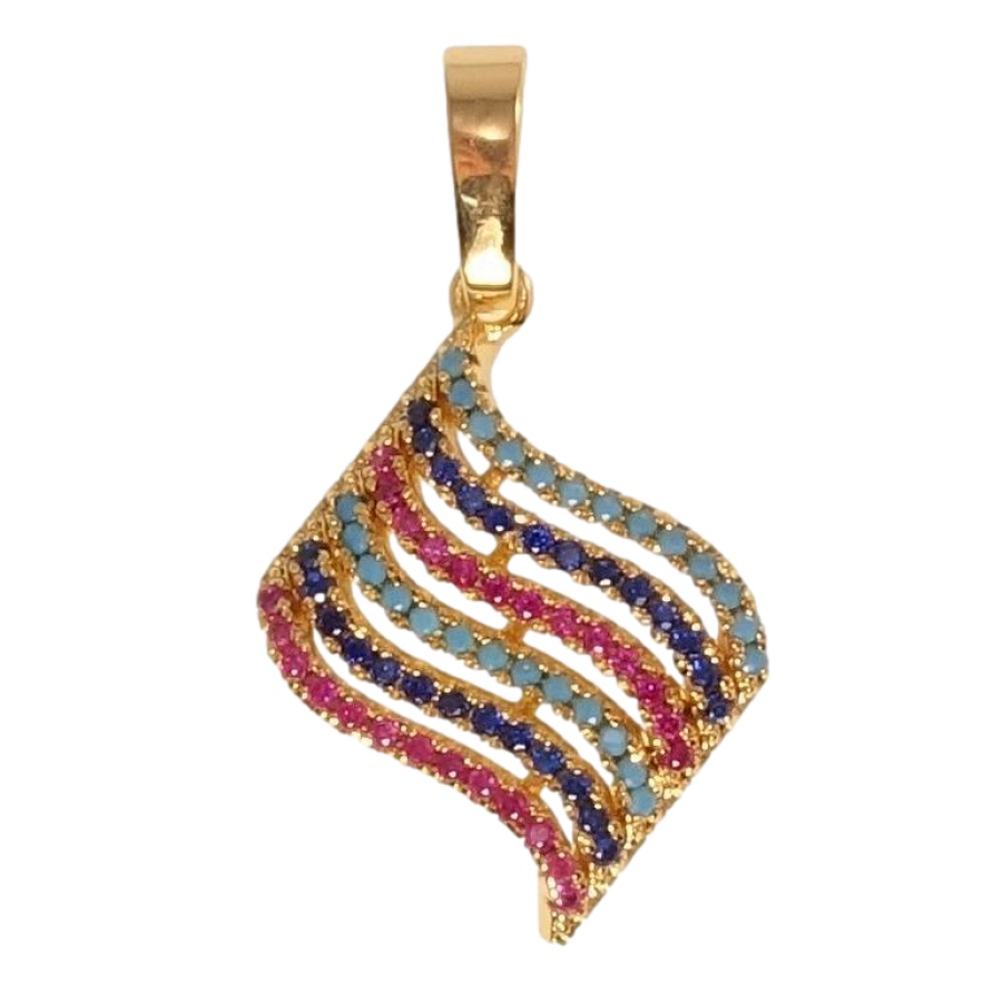 Кулон Xuping Позолота 18K Хвилясті доріжки різнокольорового цирконію фото №1