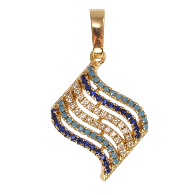 Кулон Xuping Позолота 18K Хвилясті доріжки різнокольорового цирконію фото №1