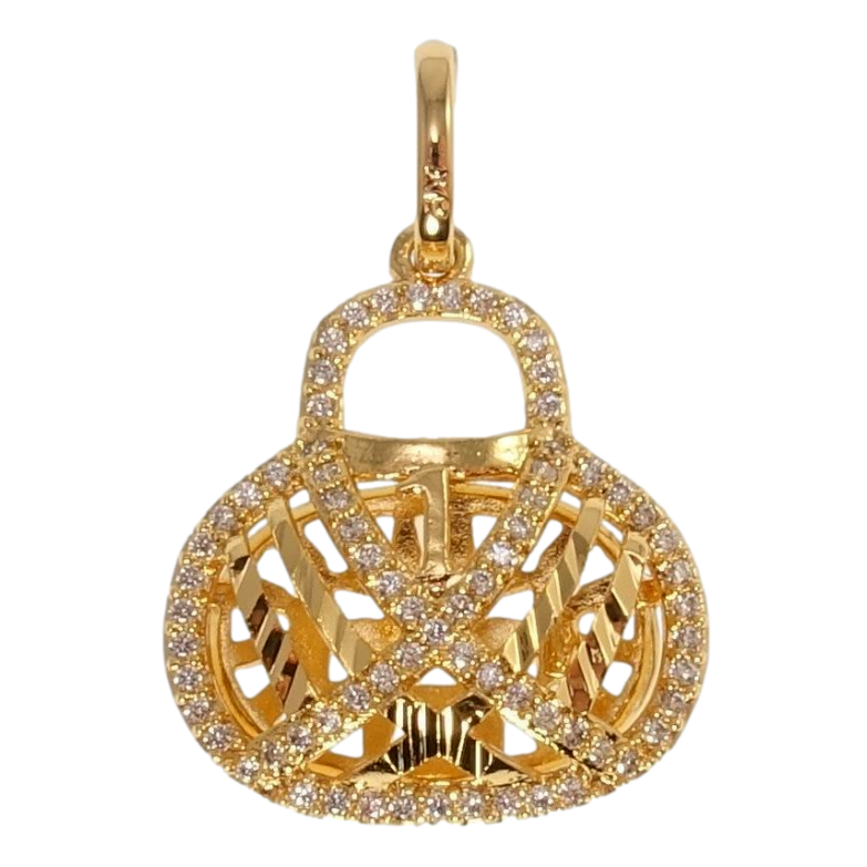 Кулон Xuping Позолота 18K Сумочка с резным узором и цирконием фото №8