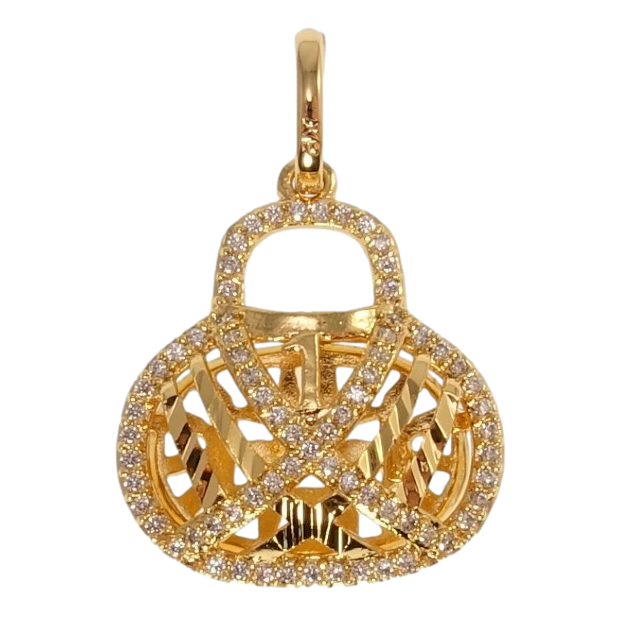 Кулон Xuping Позолота 18K Сумочка с резным узором и цирконием фото №1