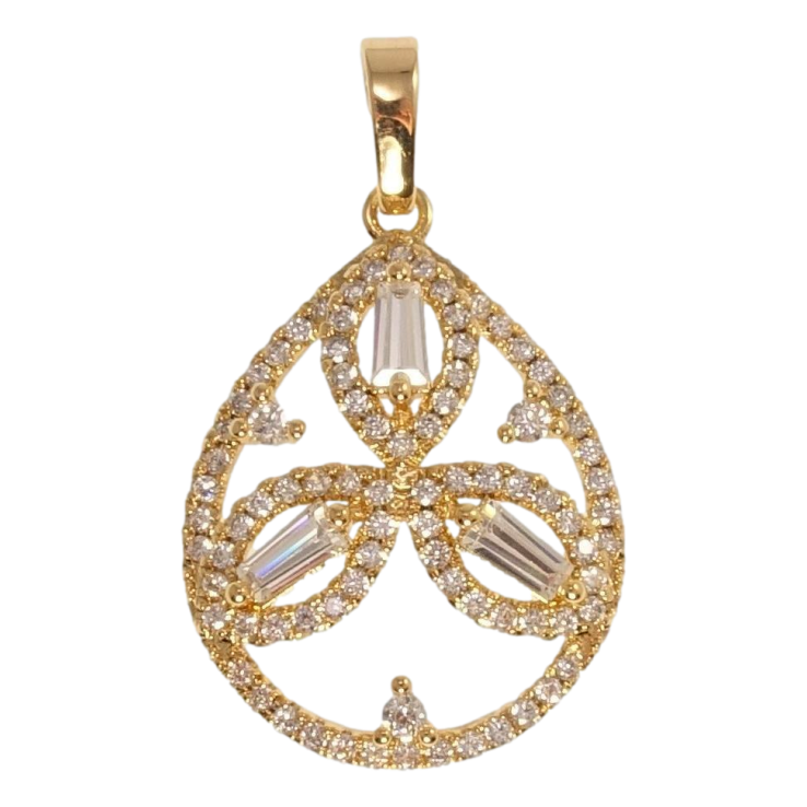 Кулон Xuping Позолота 18K Витончена крапелька з орнаментом цирконієм фото №14