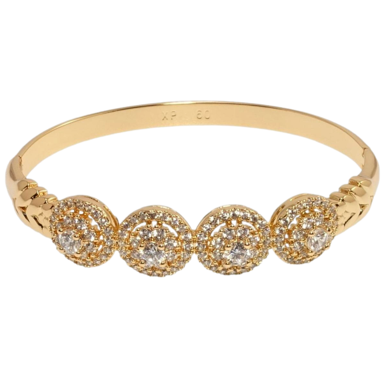 Браслет Xuping Позолота 18K Чотири кола з інкрустацією цирконієм ø 6см фото №15