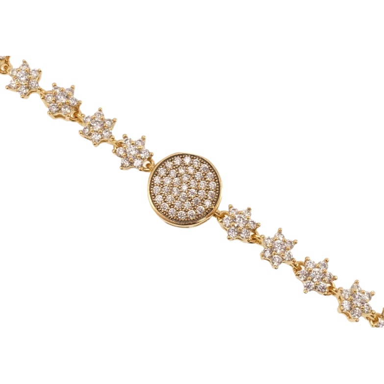 Браслет Xuping Позолота 18K Кристальные цветочки длина с доп.замком 16,17.5см х 5-11мм фото №8