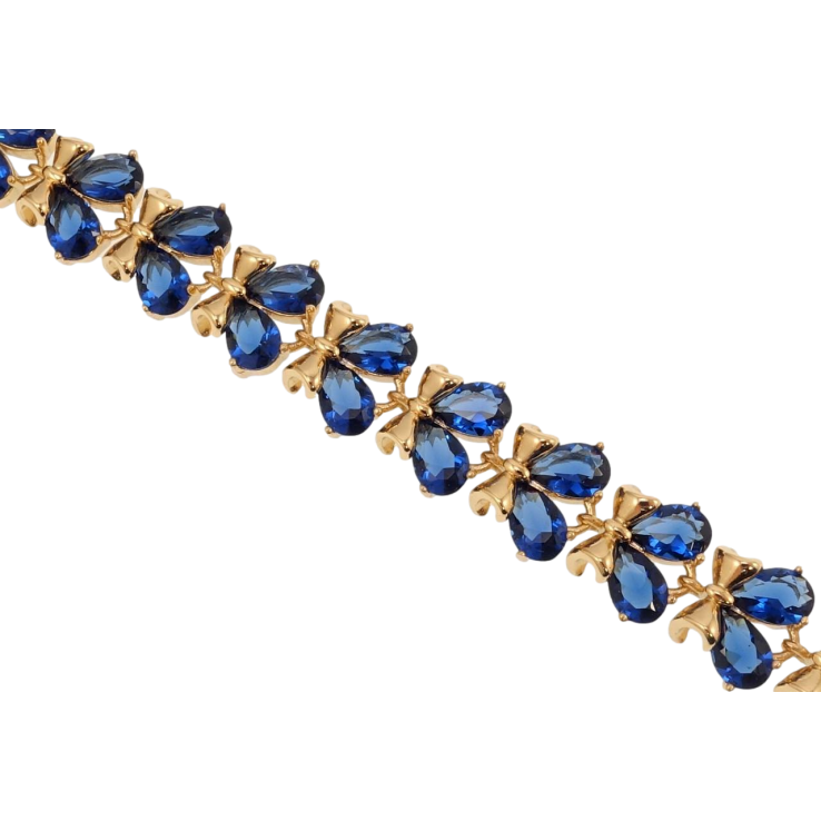 Браслет Xuping Позолота 18K Бантики з синіми кристалами довжина з дод. замком 16.5,18.5см х 10мм фото №19 Браслет Xuping Позолота 18K Бантики з синіми кристалами довжина з дод. замком 16.5,18.5см х 10мм фото №19