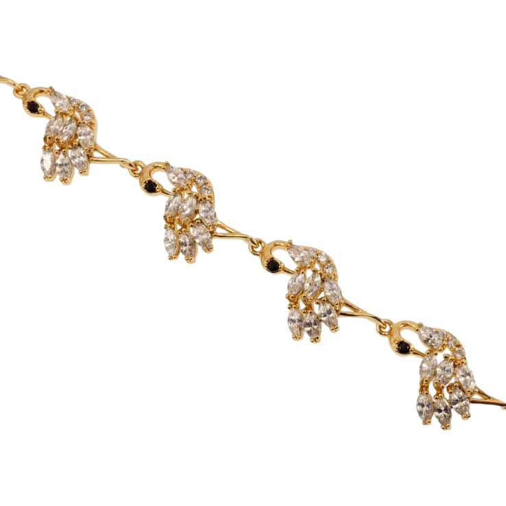 Браслет Xuping Позолота 18K Кристальная цапля длина с доп.замком 17.5,20.5см х 12мм фото №17