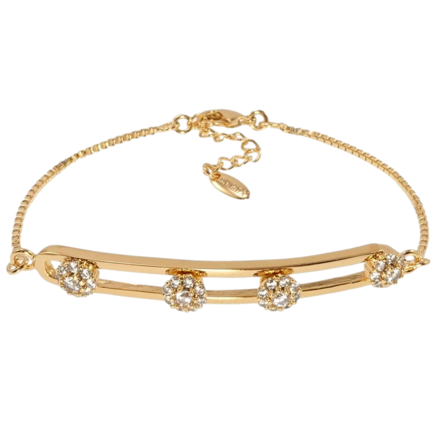 Браслет Xuping Позолота 18K Венецианское плетение с декоративной вставкой длина с доп. цепочкой 16-19см х фото №1