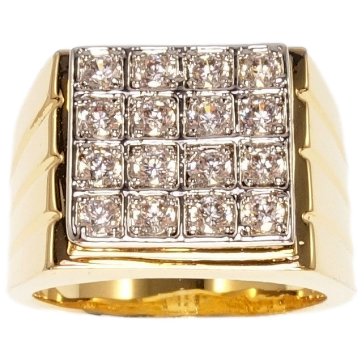 Перстень Xuping Позолота+Родій Квадратний купол з цирконієм фото №10 Перстень Xuping Позолота+Родій Квадратний купол з цирконієм фото №10