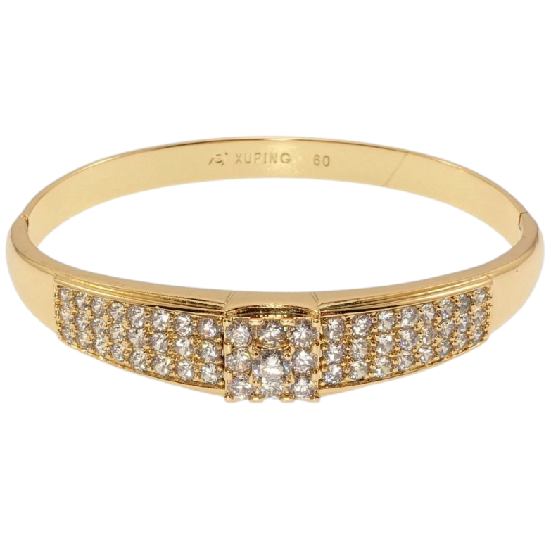 Браслет Xuping Позолота 18K Инкрустация цирконием ø 6см фото №1 Браслет Xuping Позолота 18K Инкрустация цирконием ø 6см фото №1