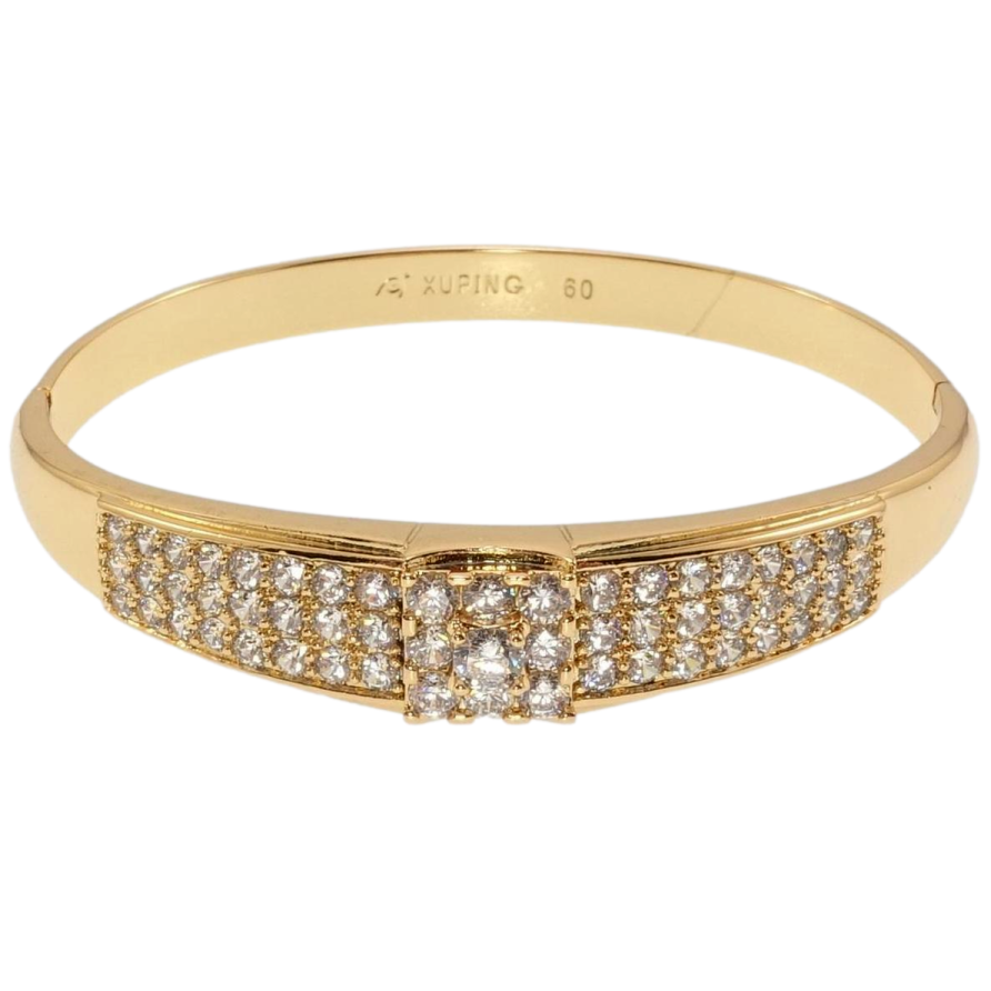 Браслет Xuping Позолота 18K Інкрустація цирконієм ø 6см фото №1 Браслет Xuping Позолота 18K Інкрустація цирконієм ø 6см фото №1