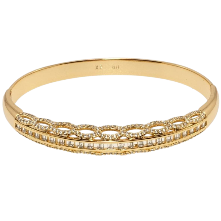 Браслет Xuping Позолота 18K Филигранный орнамент с цирконием ø 6см фото №21