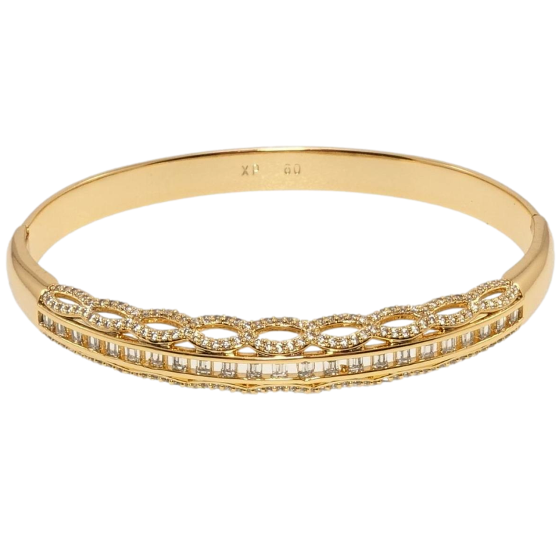 Браслет Xuping Позолота 18K Філігранний орнамент із цирконієм ø 6см фото №11