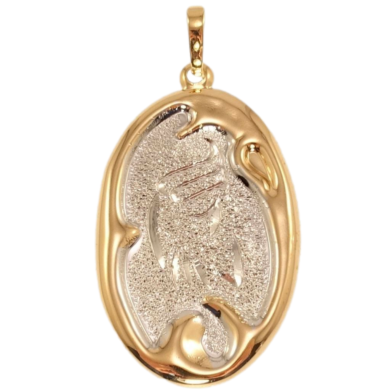 Кулон Xuping Позолота + Родий Овальный Медальон Знак Зодиака Козерог фото №1