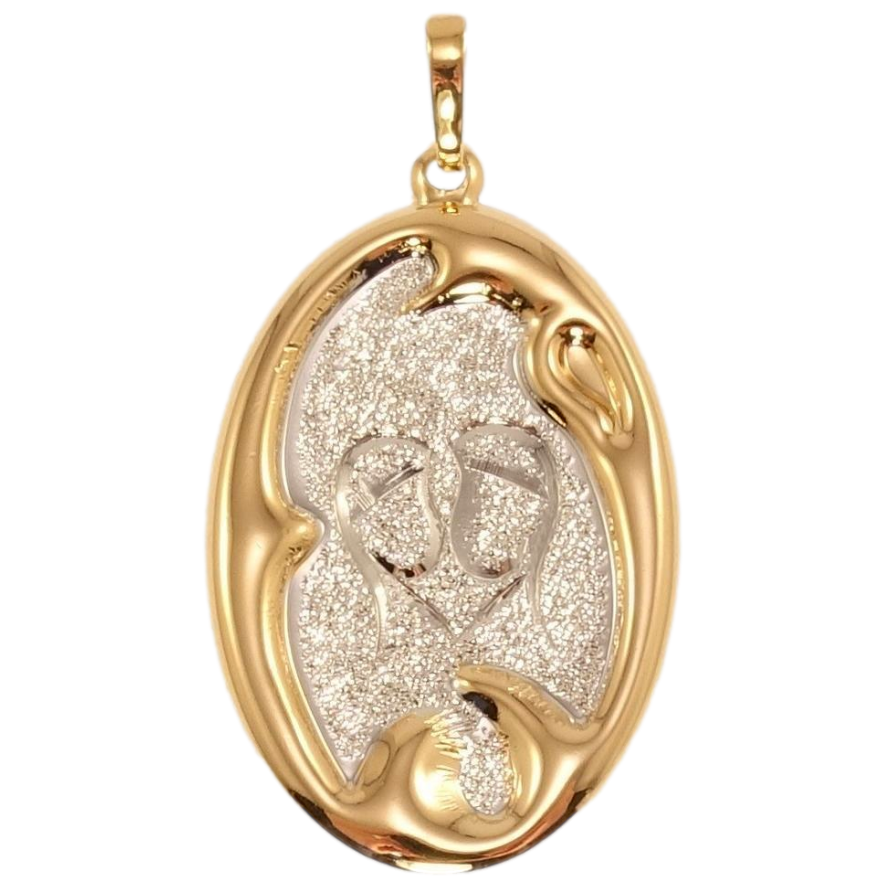 Кулон Xuping Позолота + Родій Овальний Медальйон Знак Зодіаку Близнюки фото №1
