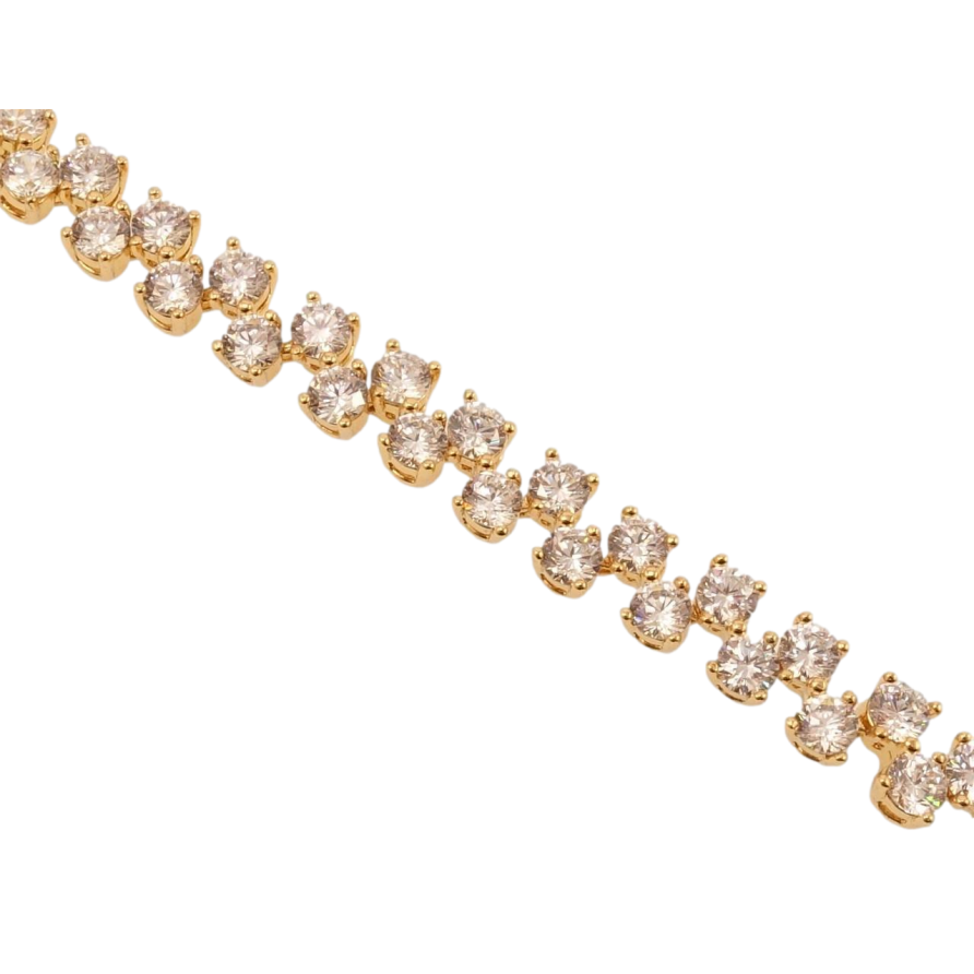 Браслет Xuping Позолота 18K Двойная дорожка кристаллов длина с доп.замком 16.5,18.5см х 6мм фото №1