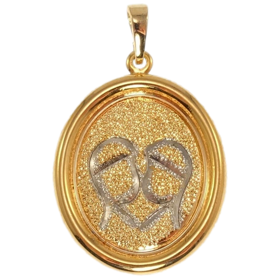 Кулон Xuping Позолота + Родій Медальйон Знак Зодіаку Близнюки фото №1