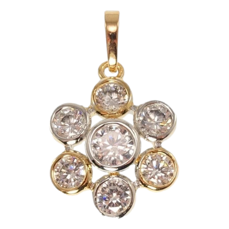 Кулон Xuping Позолота + Родий Цветок с цирконием фото №1