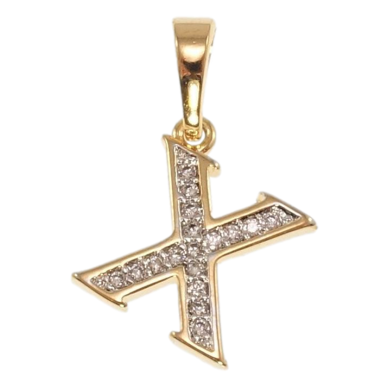 Кулон Xuping Позолота + Родий Буква X с цирконием фото №1