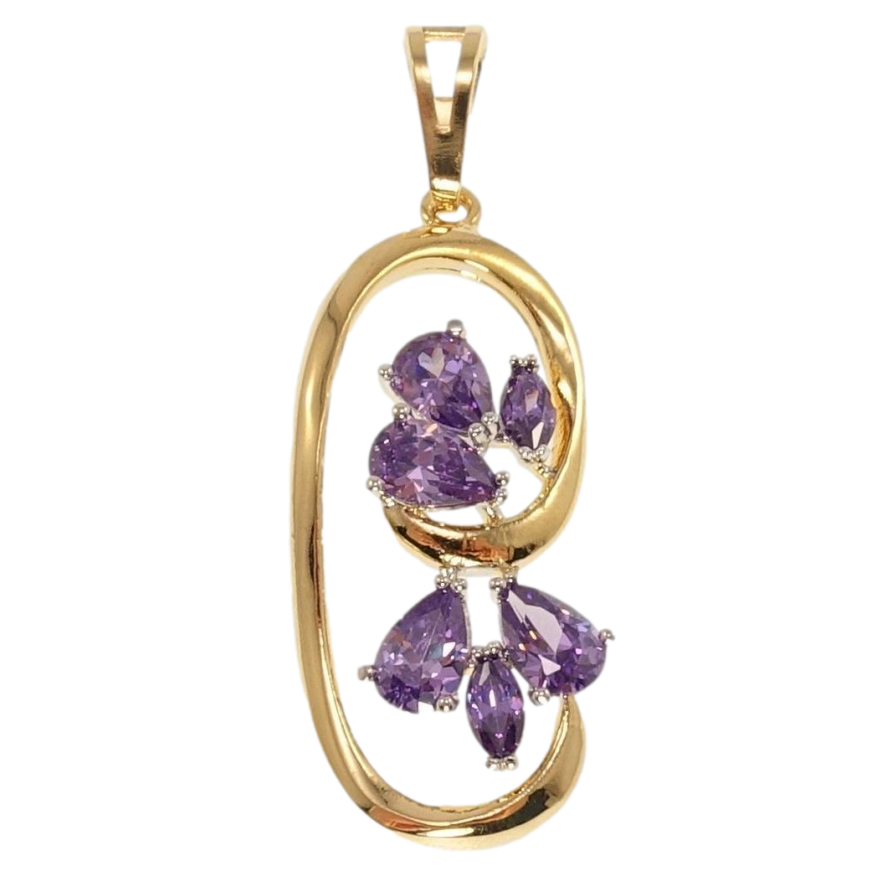 Кулон Xuping Позолота + Родий Завиток с узором из сиреневого циркония фото №1