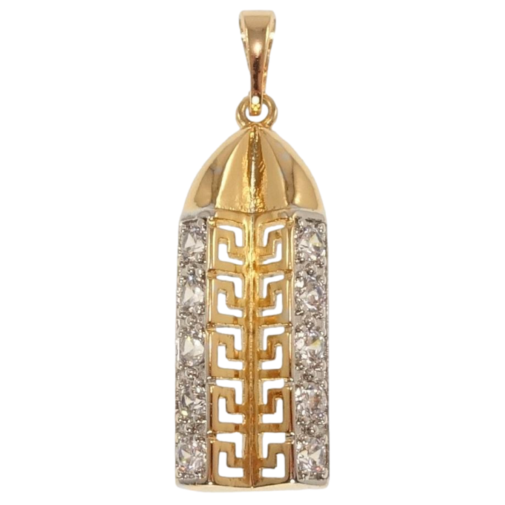 Кулон Xuping Позолота + Родій Різний меандровий орнамент із доріжками цирконію фото №22 Кулон Xuping Позолота + Родій Різний меандровий орнамент із доріжками цирконію фото №22
