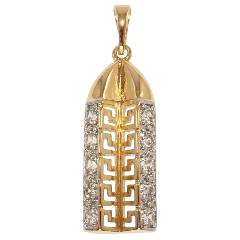 Кулон Xuping Позолота + Родій Різний меандровий орнамент із доріжками цирконію фото №17