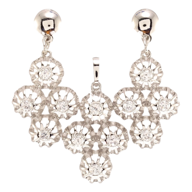 Набір Xuping Родій Сережки Кулон Декоративні підвіски з цирконієм фото №3 Набір Xuping Родій Сережки Кулон Декоративні підвіски з цирконієм фото №3