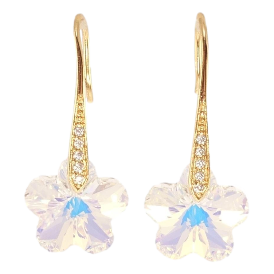 Сережки Xuping колір 18K з кристалами Swarovski французький замок Кристальні квіточки Shimmer фото №1 Сережки Xuping колір 18K з кристалами Swarovski французький замок Кристальні квіточки Shimmer фото №1